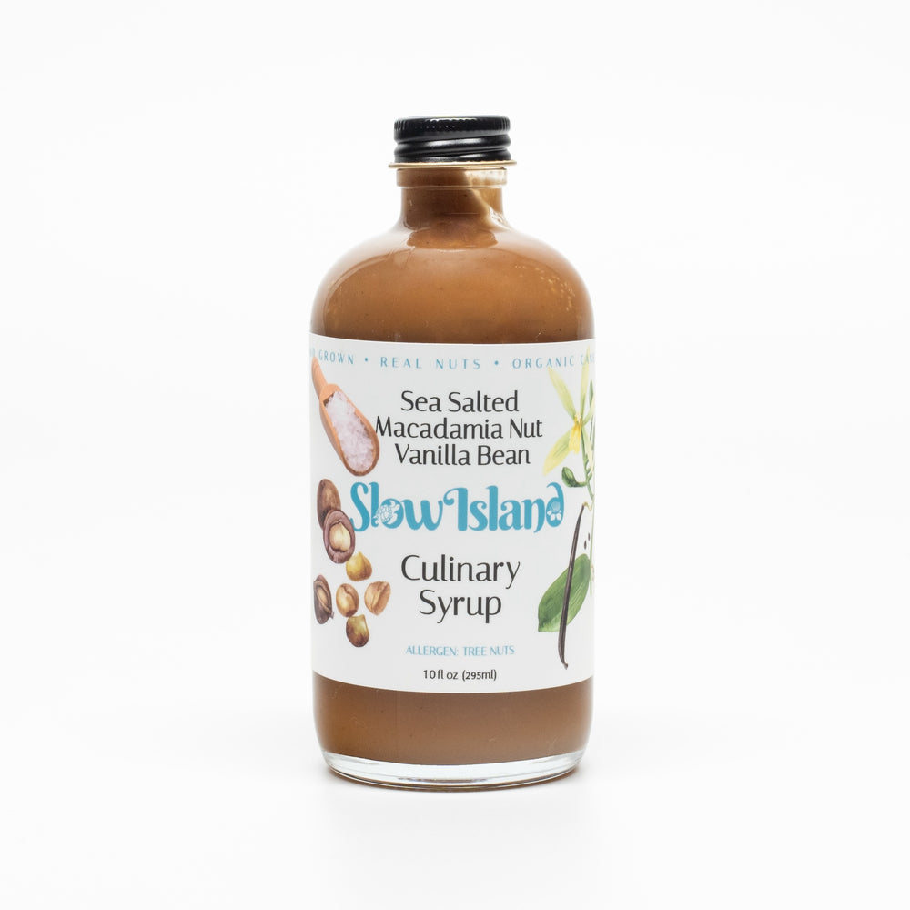 Sea Salted Macadamia Nut Vanilla Bean Culinary Syrup - 10oz