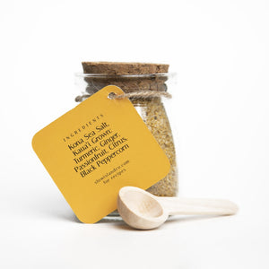 
            
                Load image into Gallery viewer, Ginger Turmeric Sea Salt - 3oz Glass Bottle w/ Cork &amp;amp; Spoon
            
        