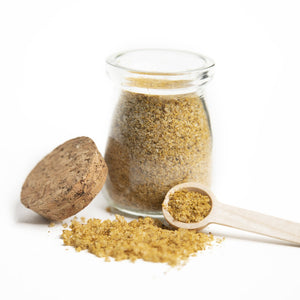 
            
                Load image into Gallery viewer, Ginger Turmeric Sea Salt - 3oz Glass Bottle w/ Cork &amp;amp; Spoon
            
        